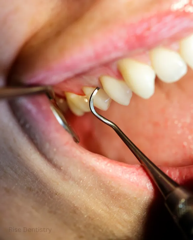 gum cleaning at the dentist